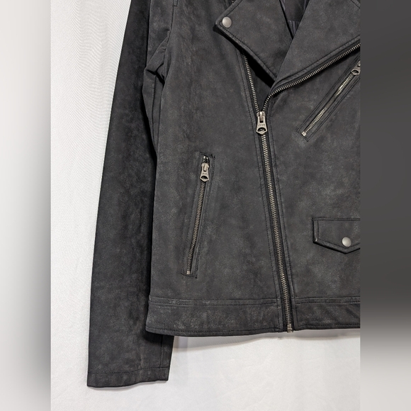 NWT LEVI'S Classic Asymmetrical Faux Leather Motorcycle Jacket Coat Black Mens S - Picture 4 of 15